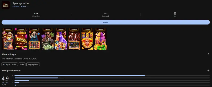 Spinogambino app download